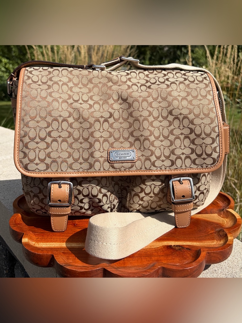 Coach Signature Jacquard Small Messenger Crossbody Bag F70283